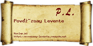 Povázsay Levente névjegykártya