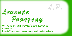 levente povazsay business card